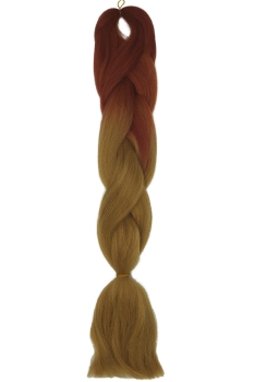Braids ombre braun kupfer & blond zweifarbiges synthetisches Flechthaar  60cm  24inch  100gr. 3,5oz